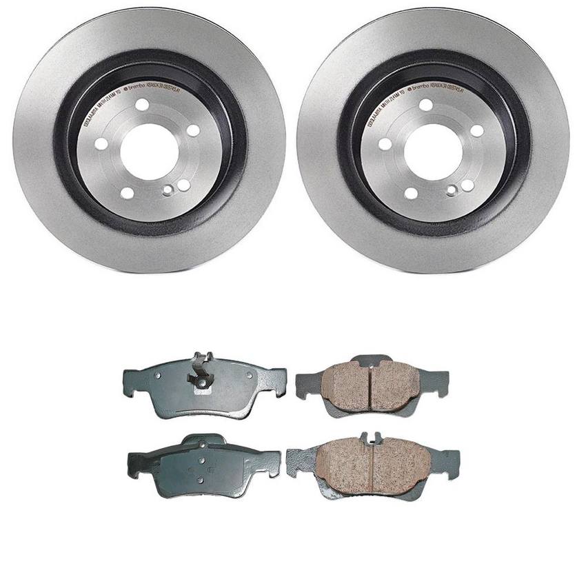 Mercedes Disc Brake Pad and Rotor Kit - Rear (320mm) (Ceramic) (EURO) 006420012064 - Akebono Euro Ultra-Premium 4121526KIT